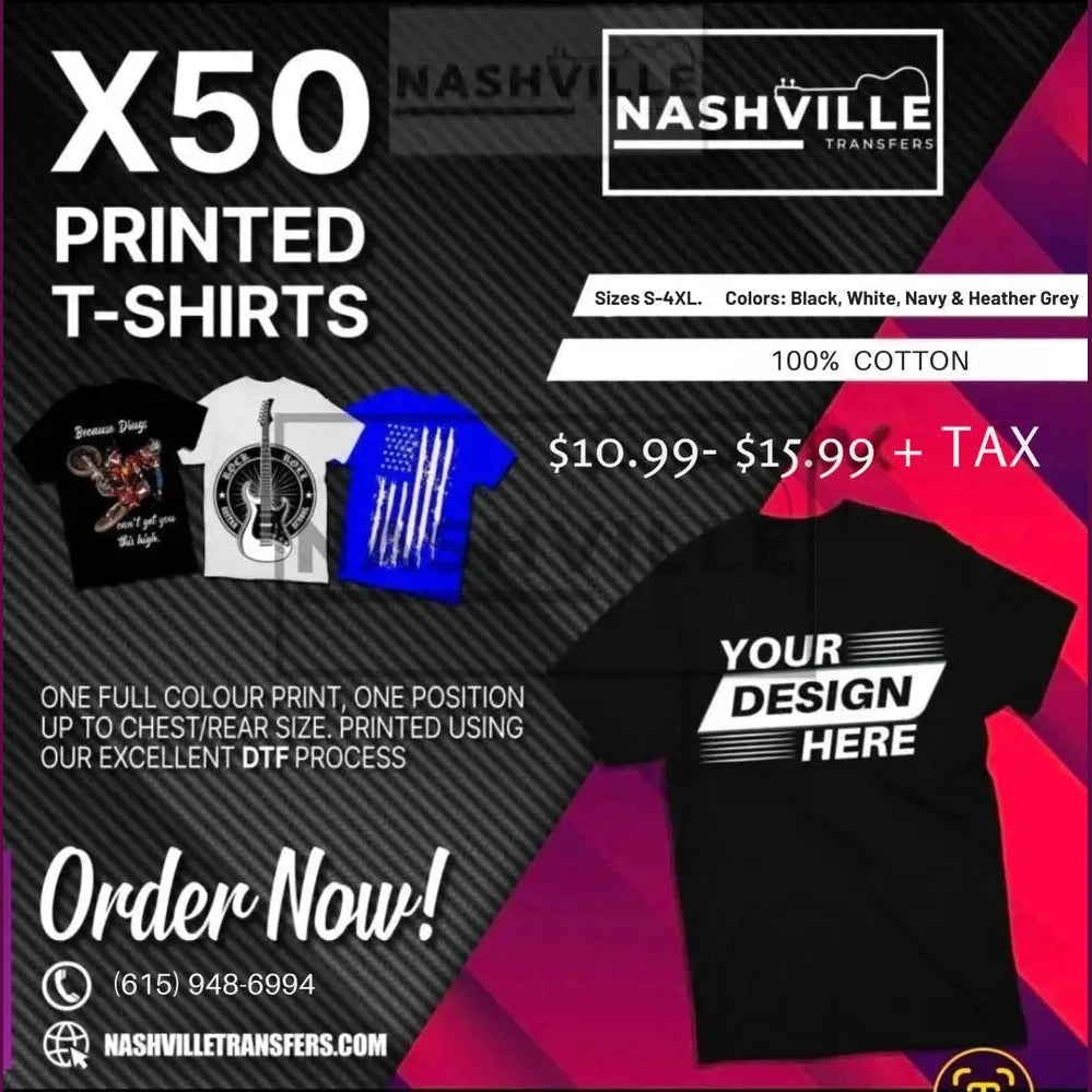 X50 Heat Transfer Design - Premium Quality | Nashville Transfers