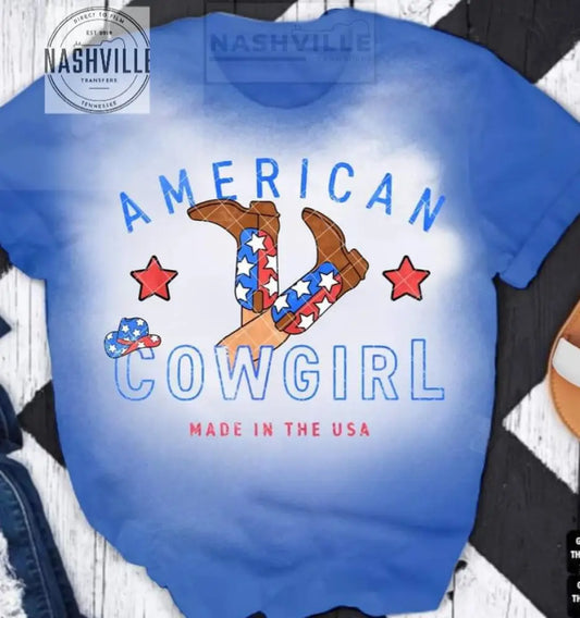American Cowgirl. Made In Usa Tee.