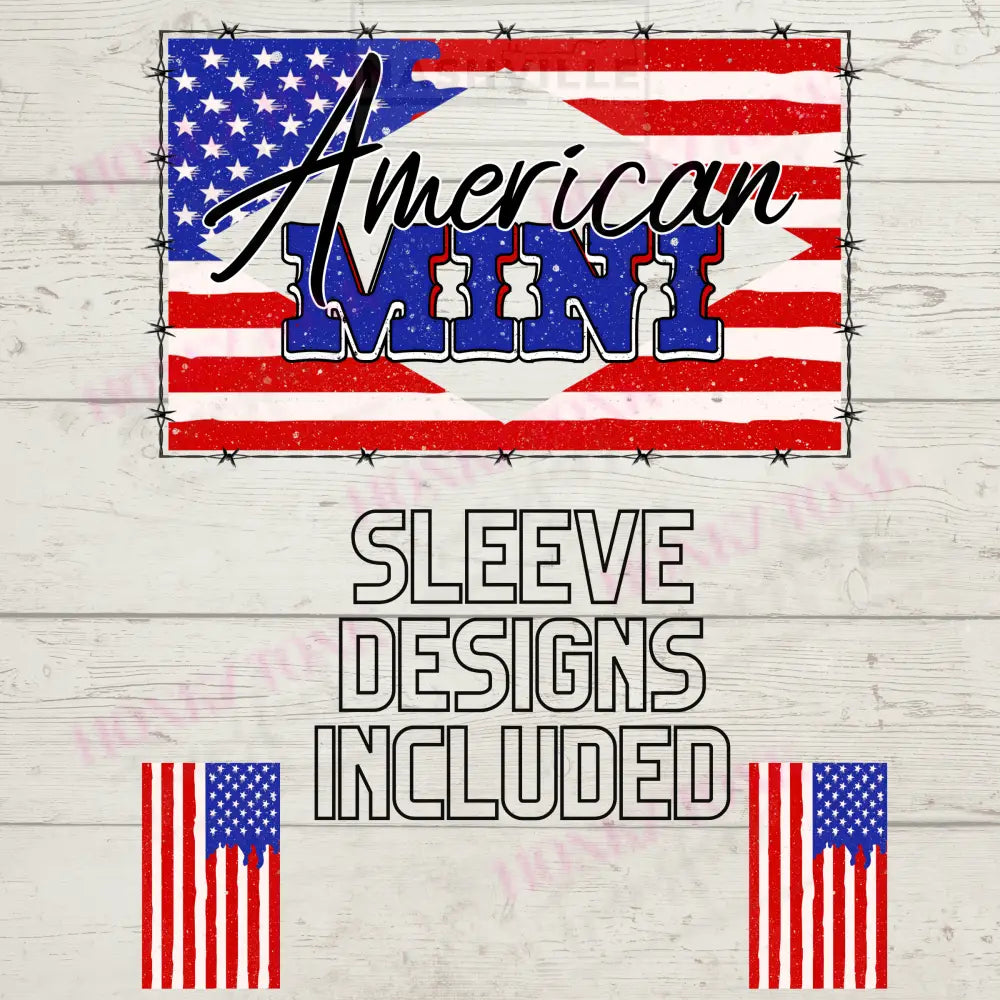 American Flag Mama/Mini Transfer. Prints