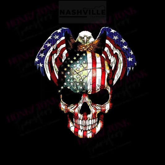 American Skull And Eagle Rasterized Transfer Prints