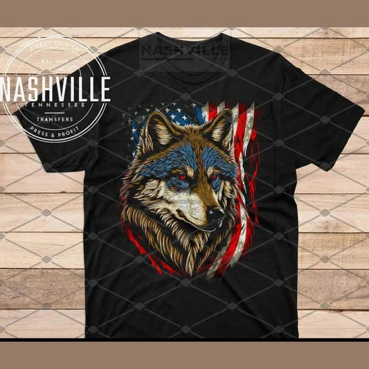 American Wolf Patriotic Tee.