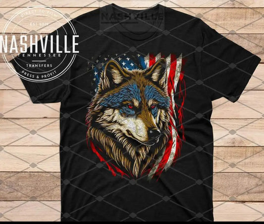 American Wolf Patriotic Tee.