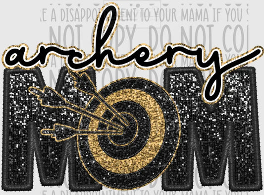 Archery Mom Glitter And Embroidery Effect Transfer