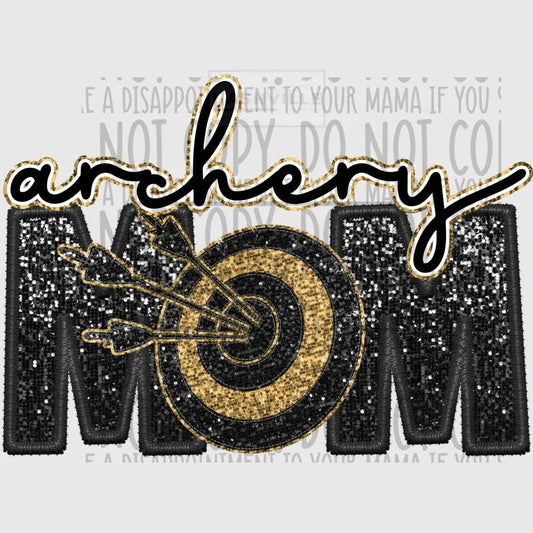Archery Mom Glitter And Embroidery Effect Transfer