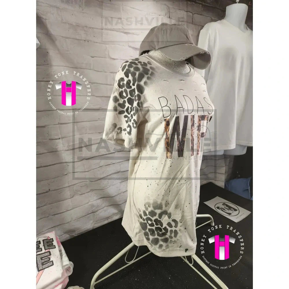 Bad *** Wife Leopard Cut Out Tee.