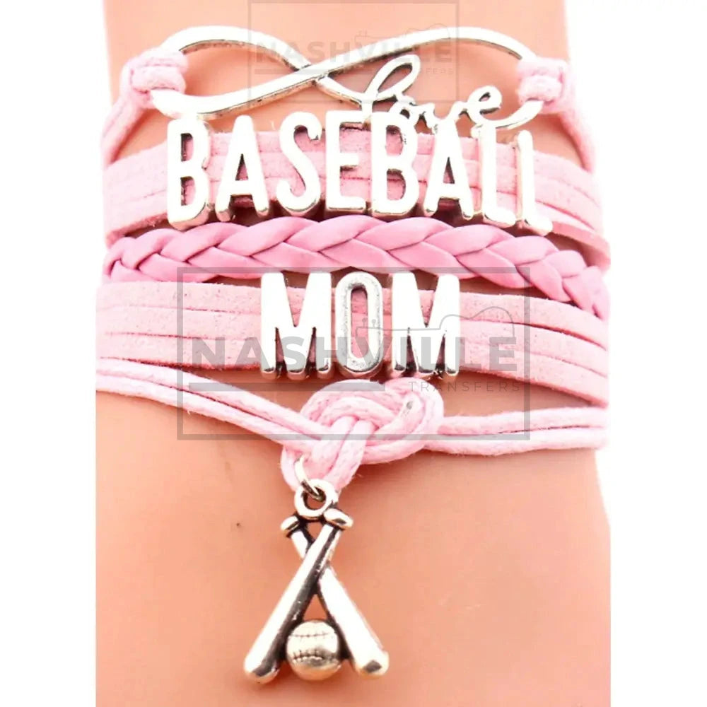 Baseball Mom Bracelet Pink