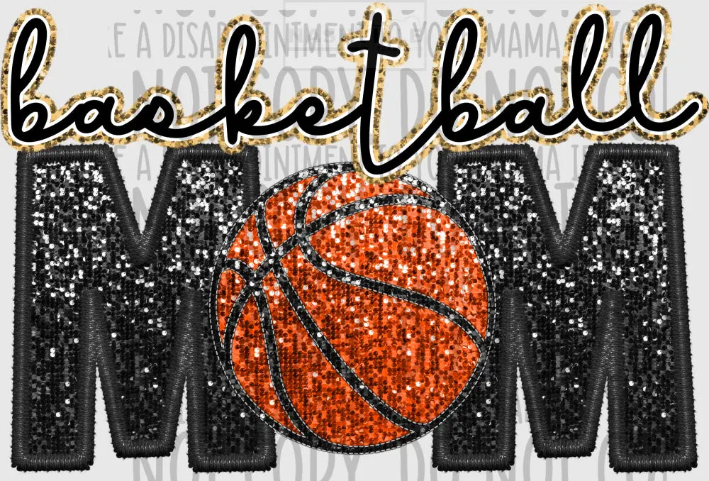Basketball Glitter And Embroidery Effect Transfer