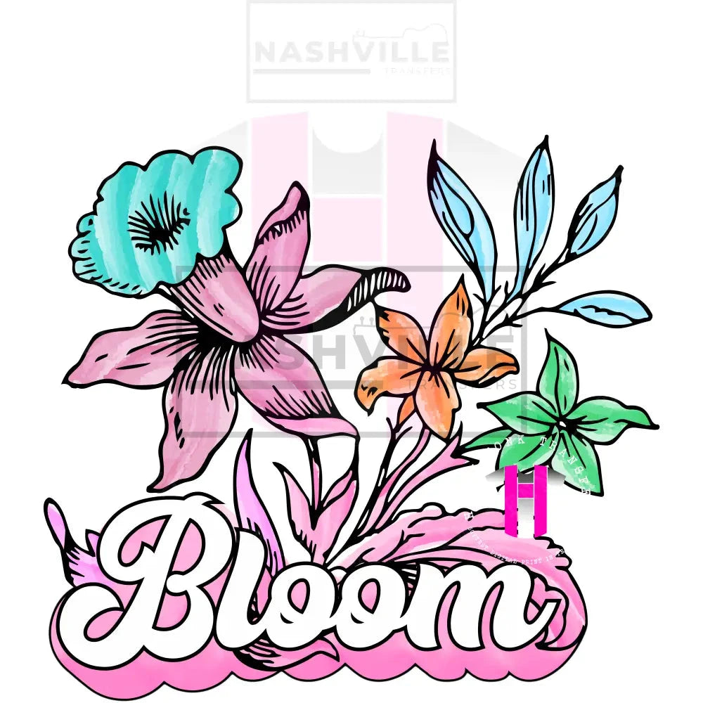Bloom Transfer. Low Heat Transfer / Teal