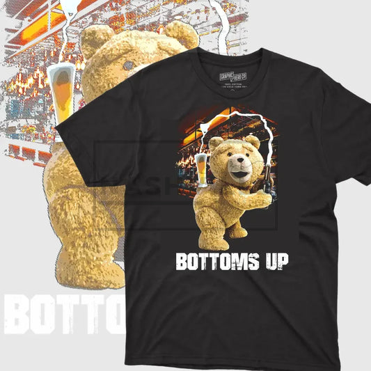 Bottoms Up Bear Rasterized Tee. T-Shirt