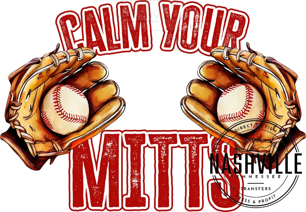Calm You Mitts Sports Transfer. Red