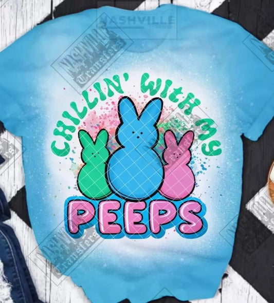 Chillin With My Peeps Organic Tee. S / Blue