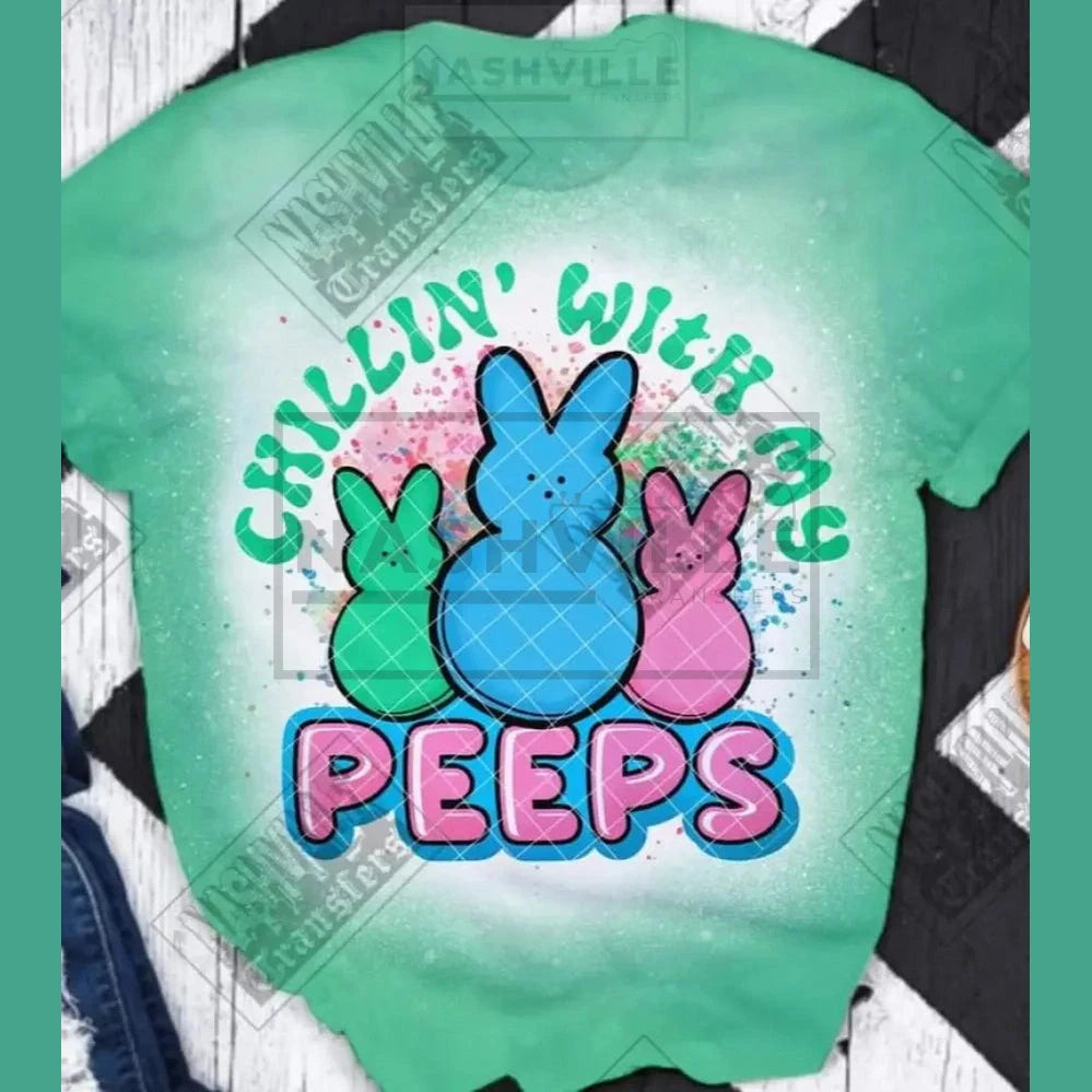 Chillin With My Peeps Organic Tee. S / Green