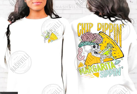 Chip Dippin & Margarita Sipping Long Sleeve Tee