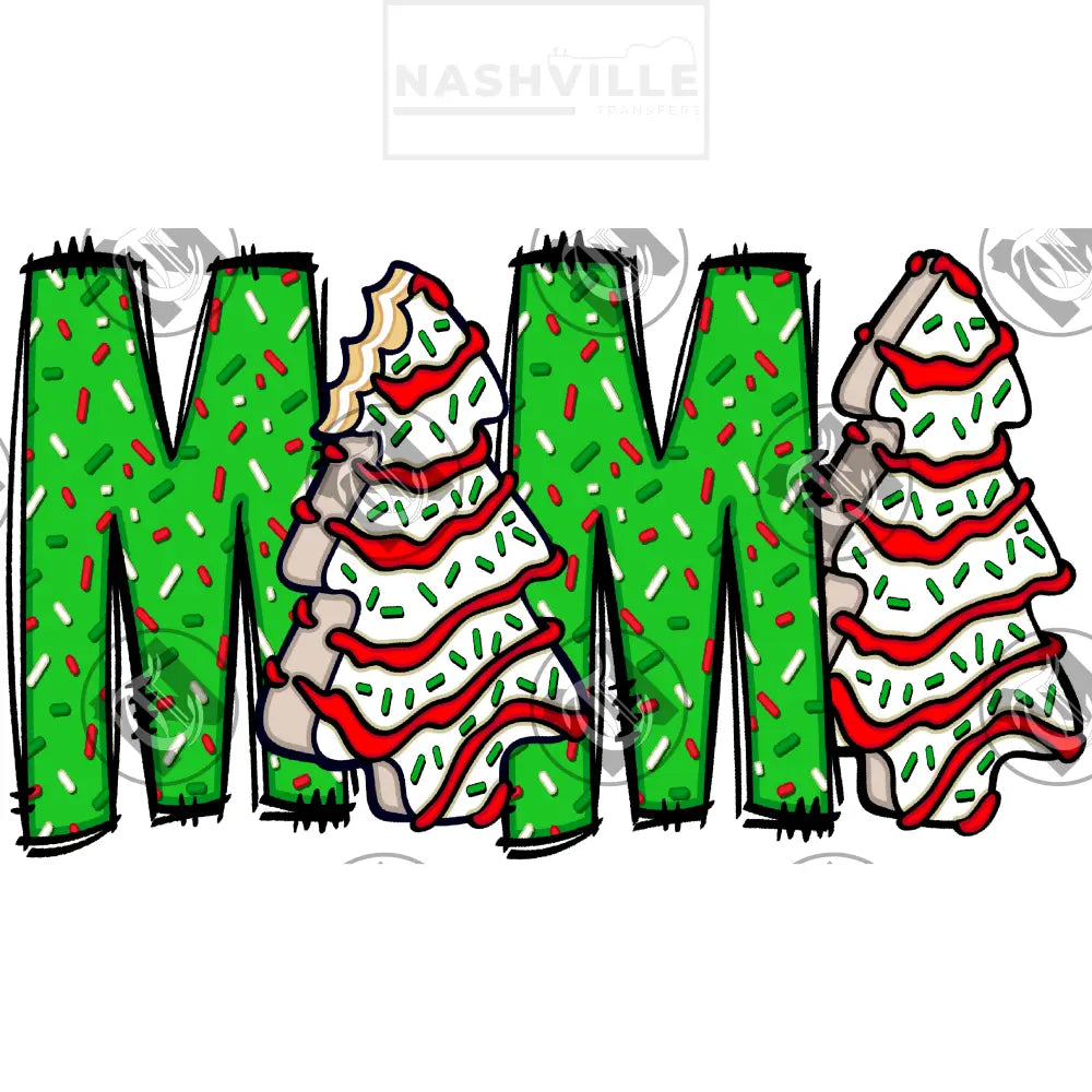 Christmas Holiday Tree Cakes Names. Low Heat Transfer / Mama Green