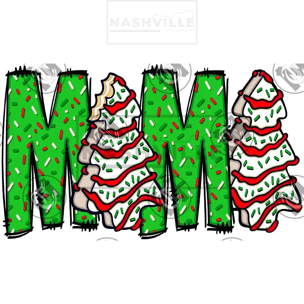 Christmas Holiday Tree Cakes Names. Low Heat Transfer / Mama Green
