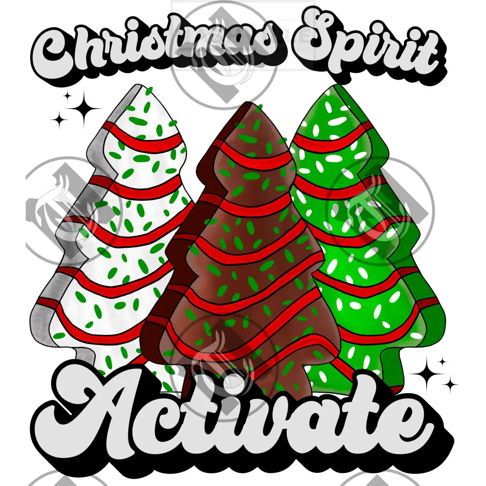 Christmas Spirit Activate Tree Cakes Transfer