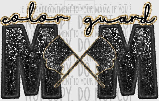 Color Guard Mom Glitter And Embroidery Effect Transfer.