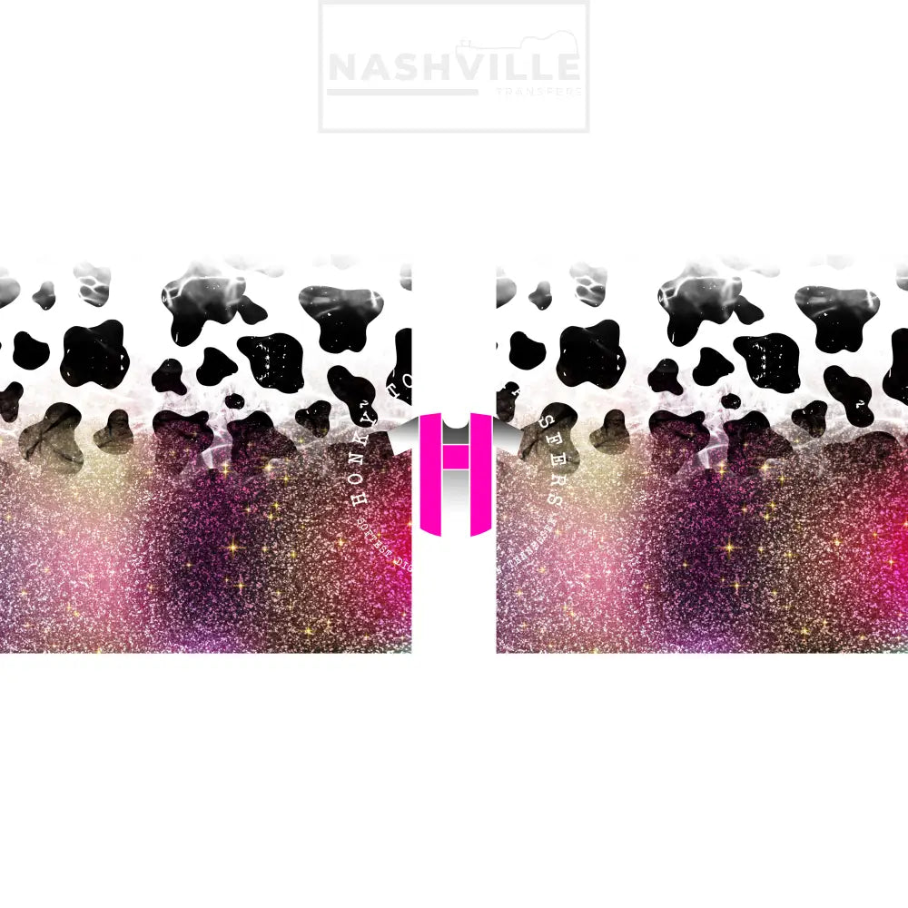 Cow Glitter Sleeve/Accent Transfers. Low Heat Transfer / Ombre