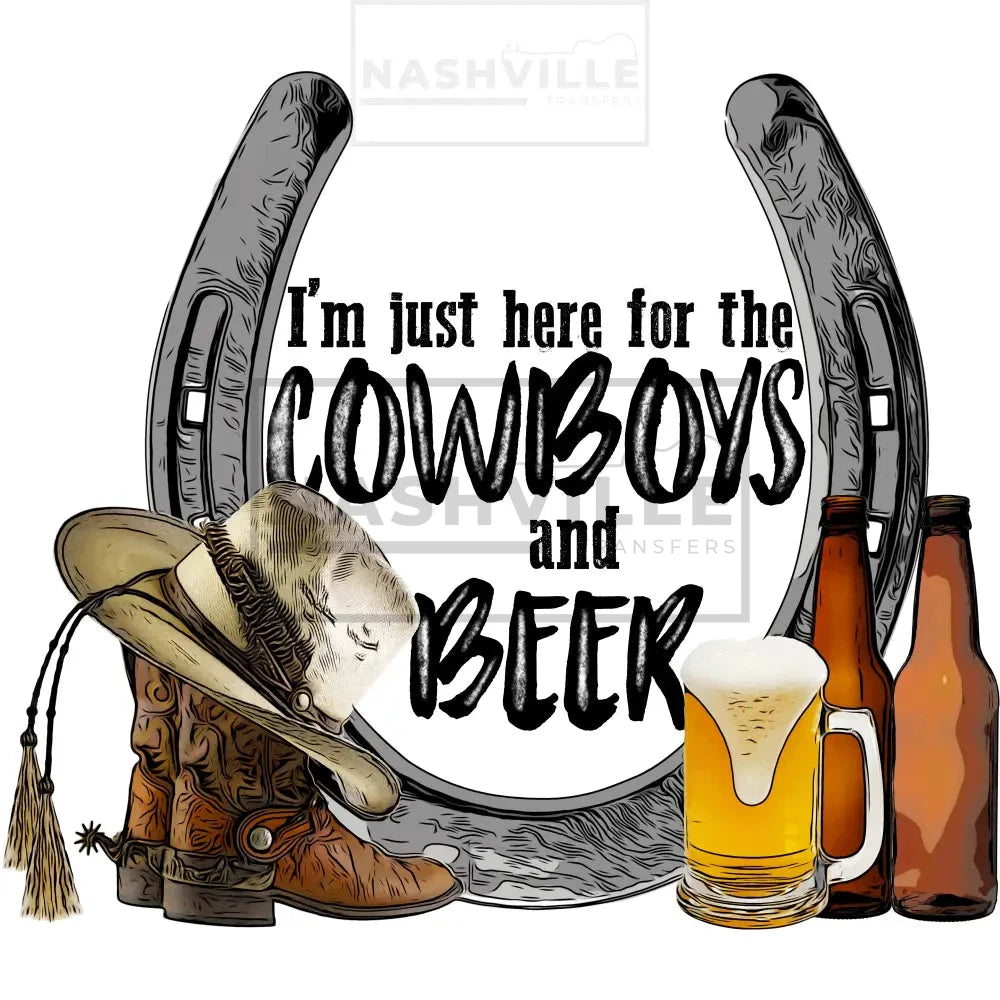 Cowboys And Beer Transfer. Black Font