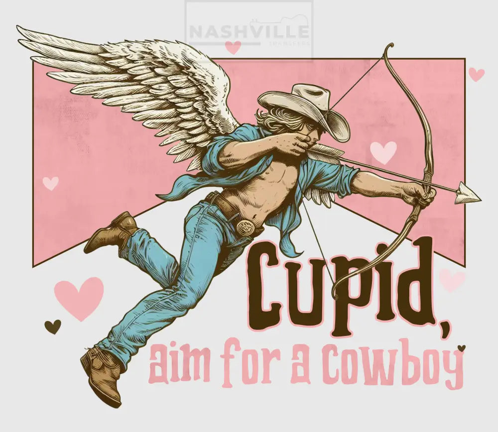 Cupid Aim For My Husband Valentines Holiday Stock Transfer. Cowboy