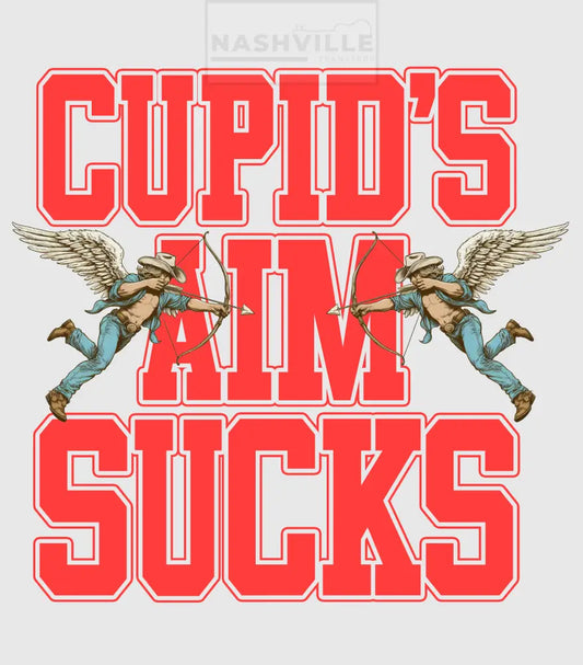 Cupids Aim Sucks Valentines Holiday Stock Transfer. Orange With Wings