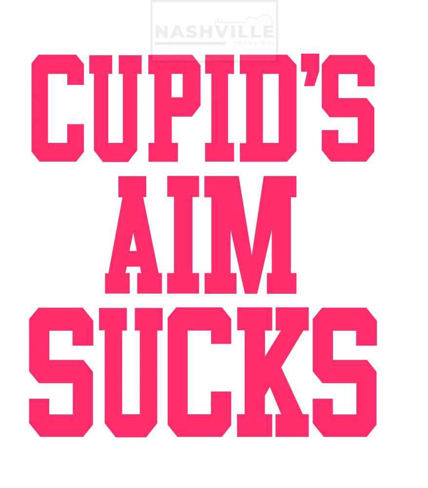 Cupids Aim Sucks Valentines Holiday Stock Transfer. Pink