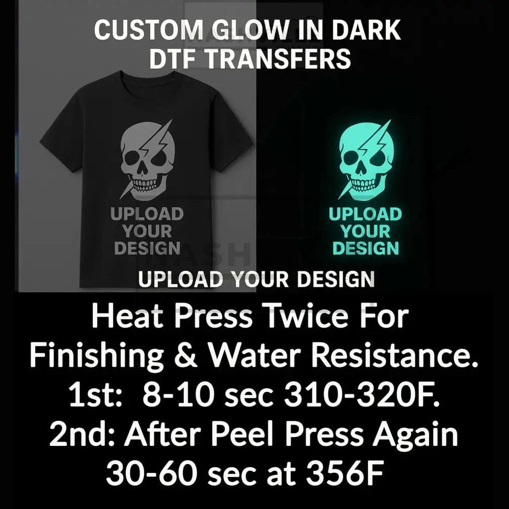 Custom Glow in the Dark DTF Transfer - Upload Your Design Gang Sheet