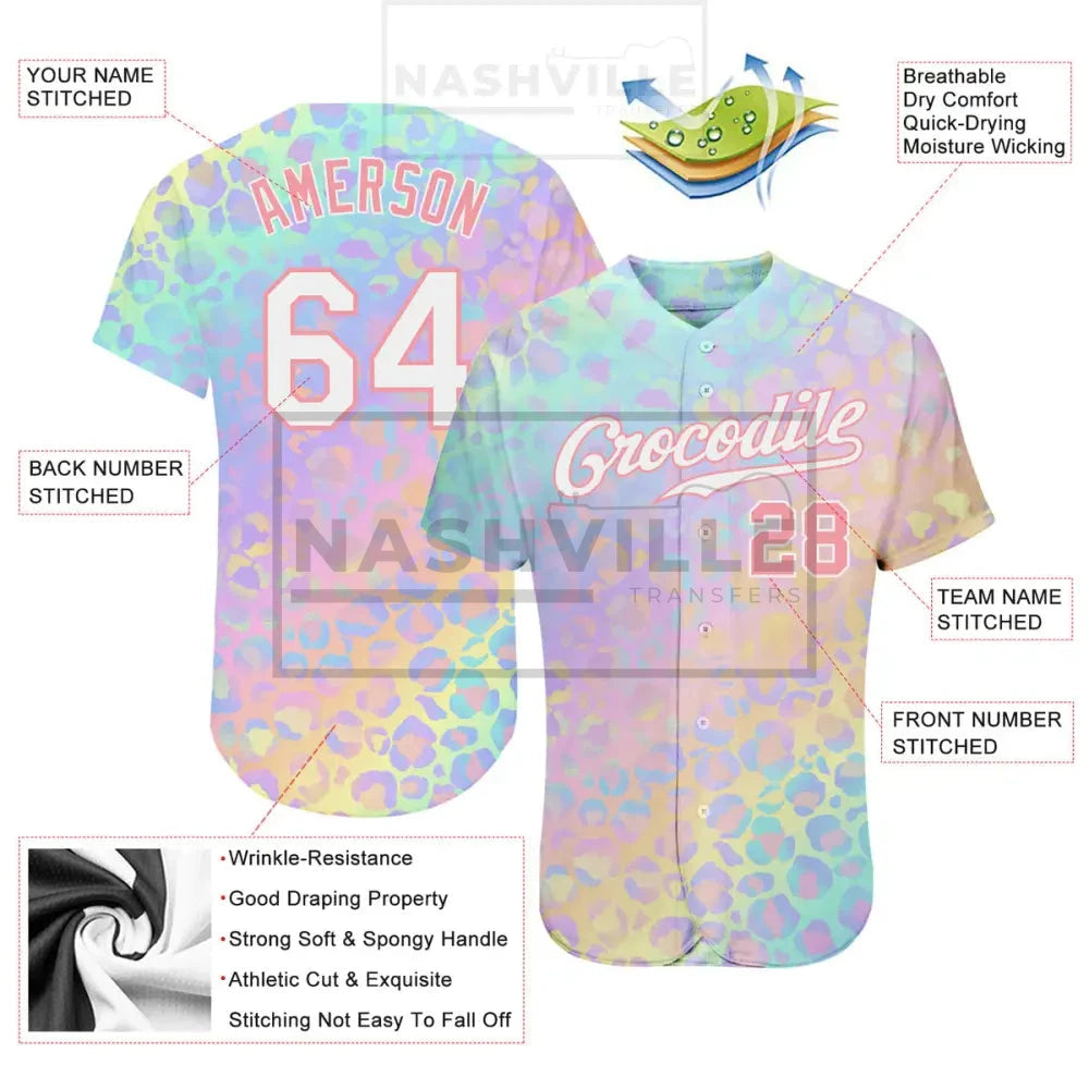 Custom Pattern Leopard Authentic Baseball Jersey