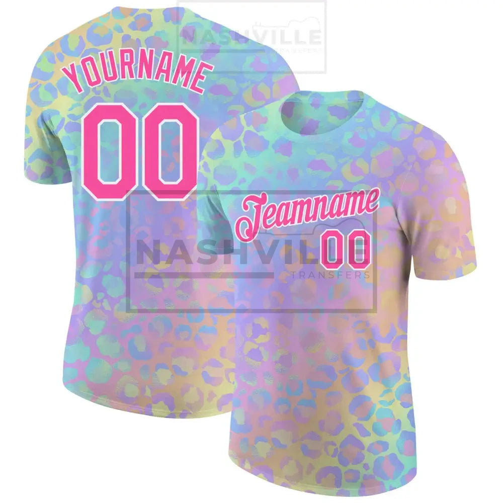Custom Pattern Pastel Leopard Performance Tee