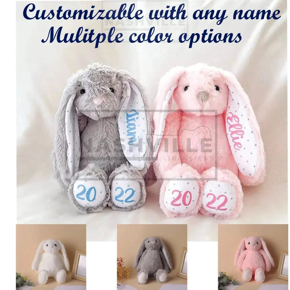 Customizable 2023 Stuffed Easter Bunny.