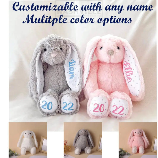 Customizable 2023 Stuffed Easter Bunny.