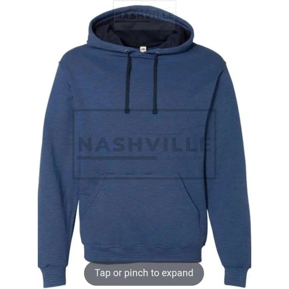 Customizable Company Logo Microstriped Hoodie. Small / Blue