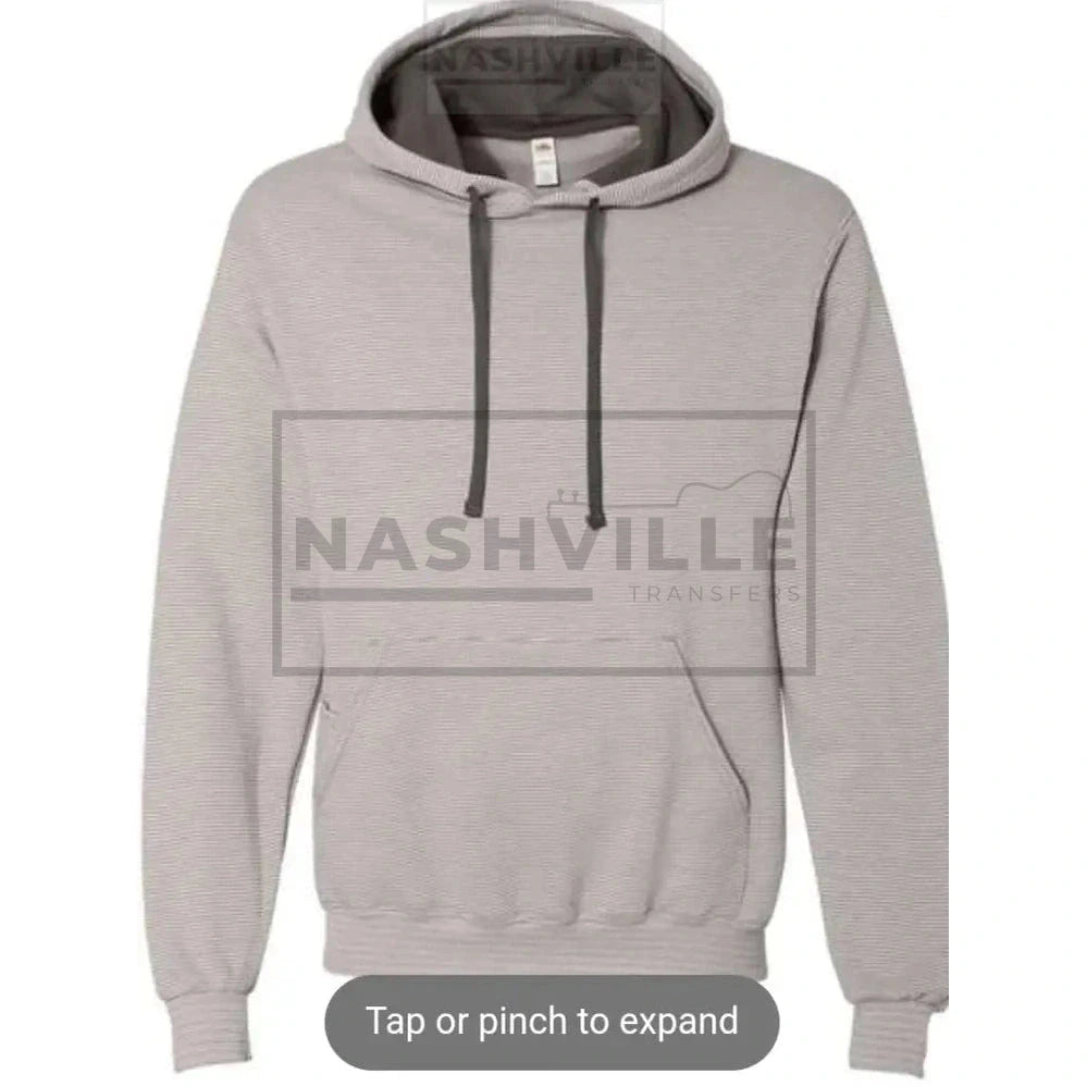 Customizable Company Logo Microstriped Hoodie. Small / Grey