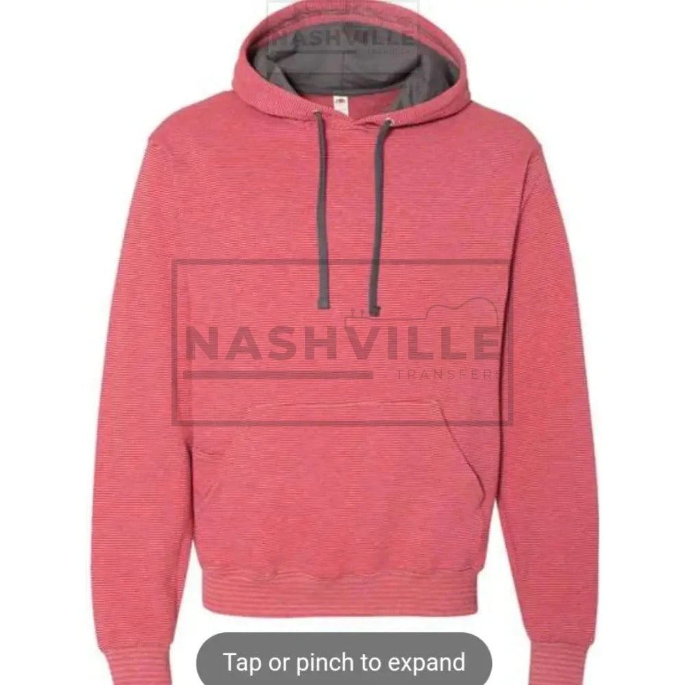Customizable Company Logo Microstriped Hoodie. Small / Red