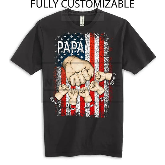 Customizable Family Hand American Flag Tee. T-Shirt