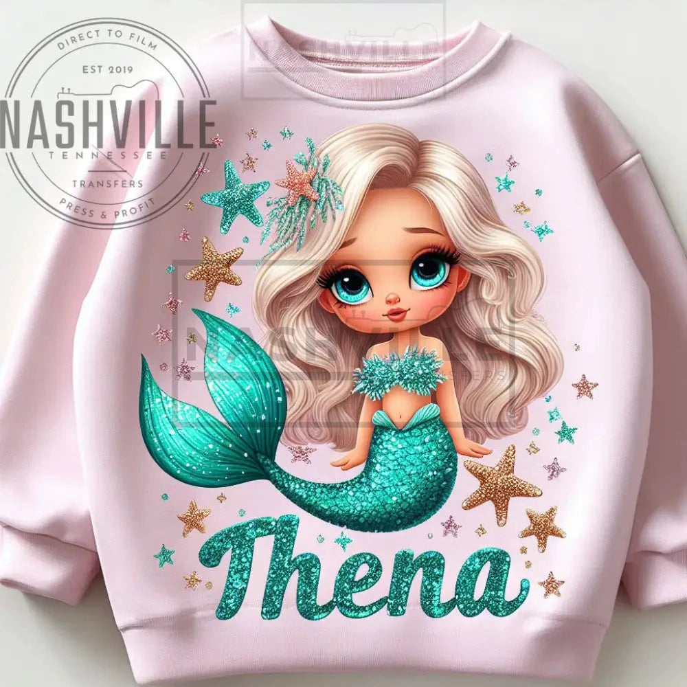 Customizable Mermaid Sequin Toddler Sweatshirt