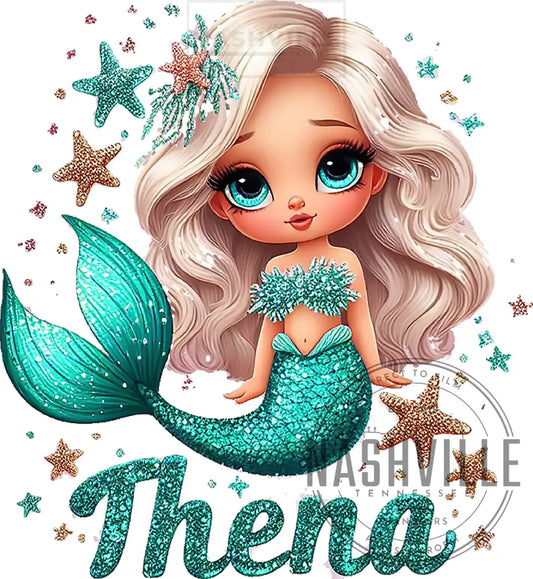Customizable Mermaid Sequin Transfer