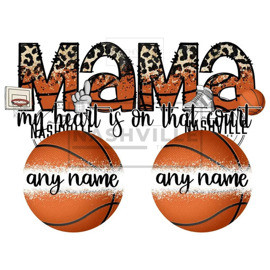 Customizable My Heart Is On That Court Basketball.