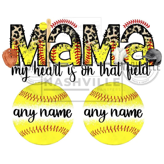 Customizable My Heart Is On That Field Softball Mama.