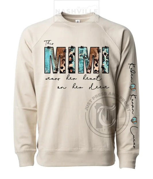 Customizable This (Any Name) Wears Her Heart On Sleeve Sweatshirt. T-Shirt