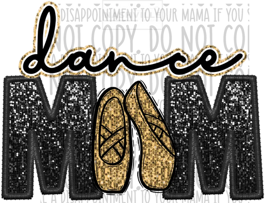 Dance Mom Glitter And Embroidery Effect Transfer