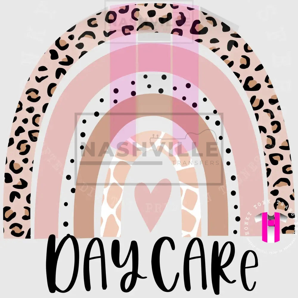 Daycare Teacher Leopard Rainbow Transfer