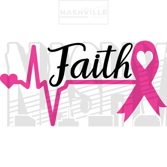 Faith October Pink Cancer Awareness Ribbon Ekg Monitor Stock Transfer.