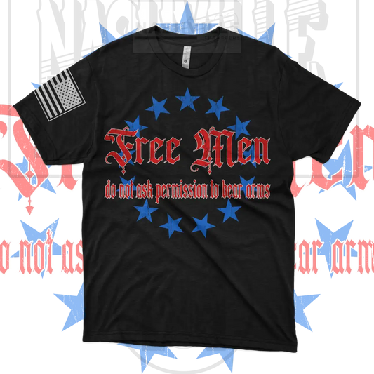 Free Men Patriotic Distressed Tee.