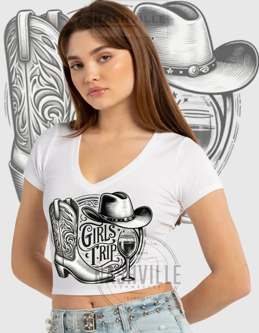 Girls Trip Ribbed Crop Top