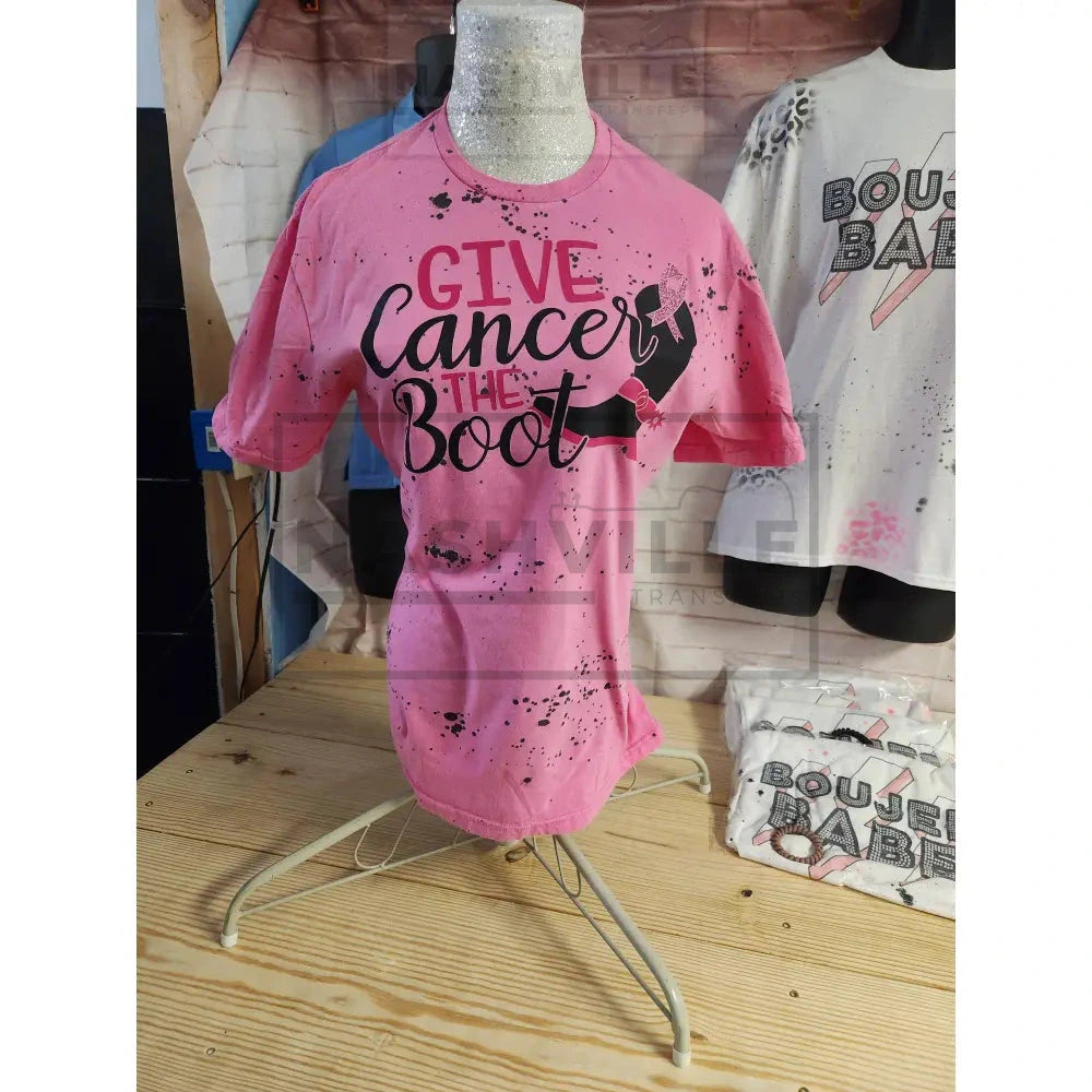 Give Cancer The Boot Splattered Tee
