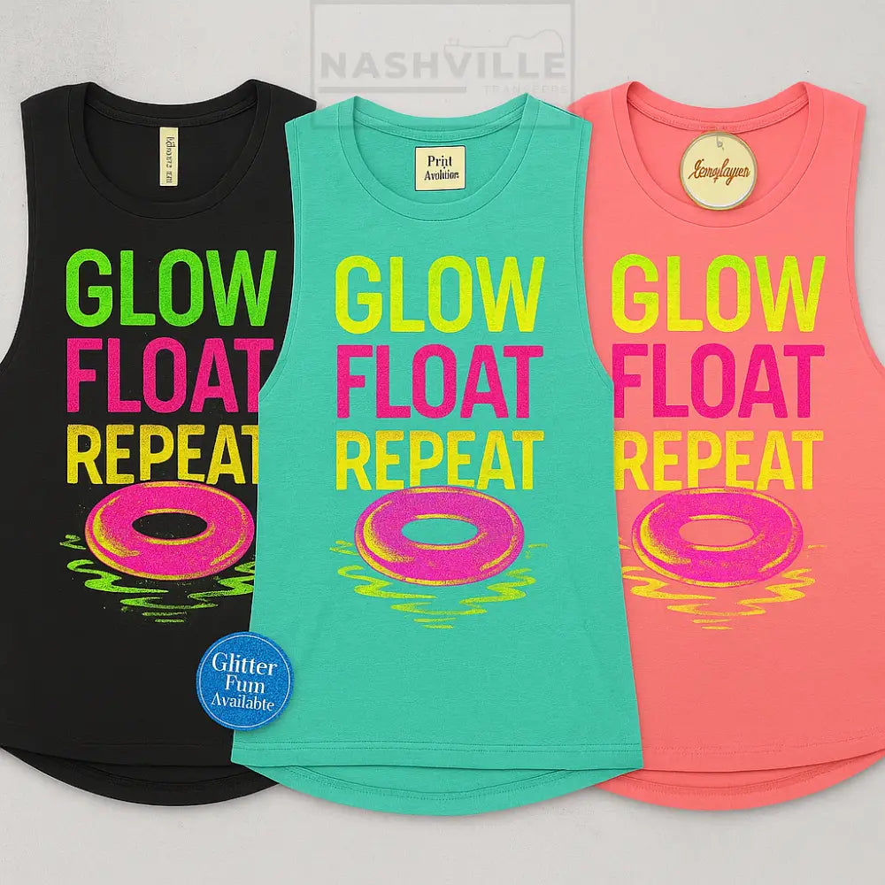 Glow. Float. Repeat Tank Tops