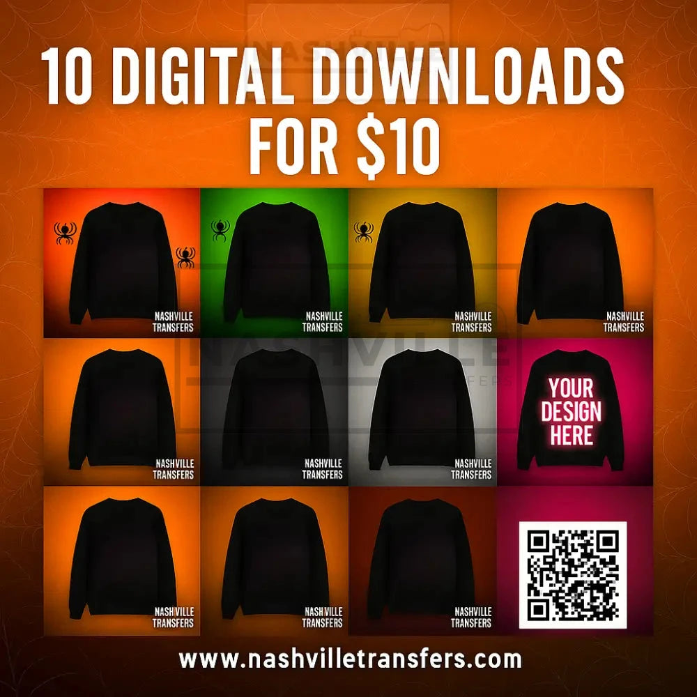 Halloween Digital Mockup Bundle 10 Spooky Sweatshirt Templates