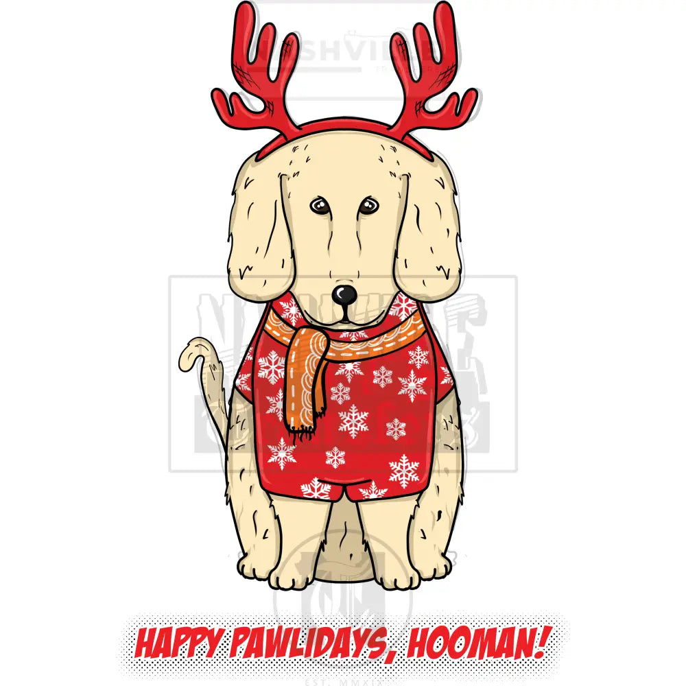 Happy Pawlidays Christmas Original Stock Transfer.