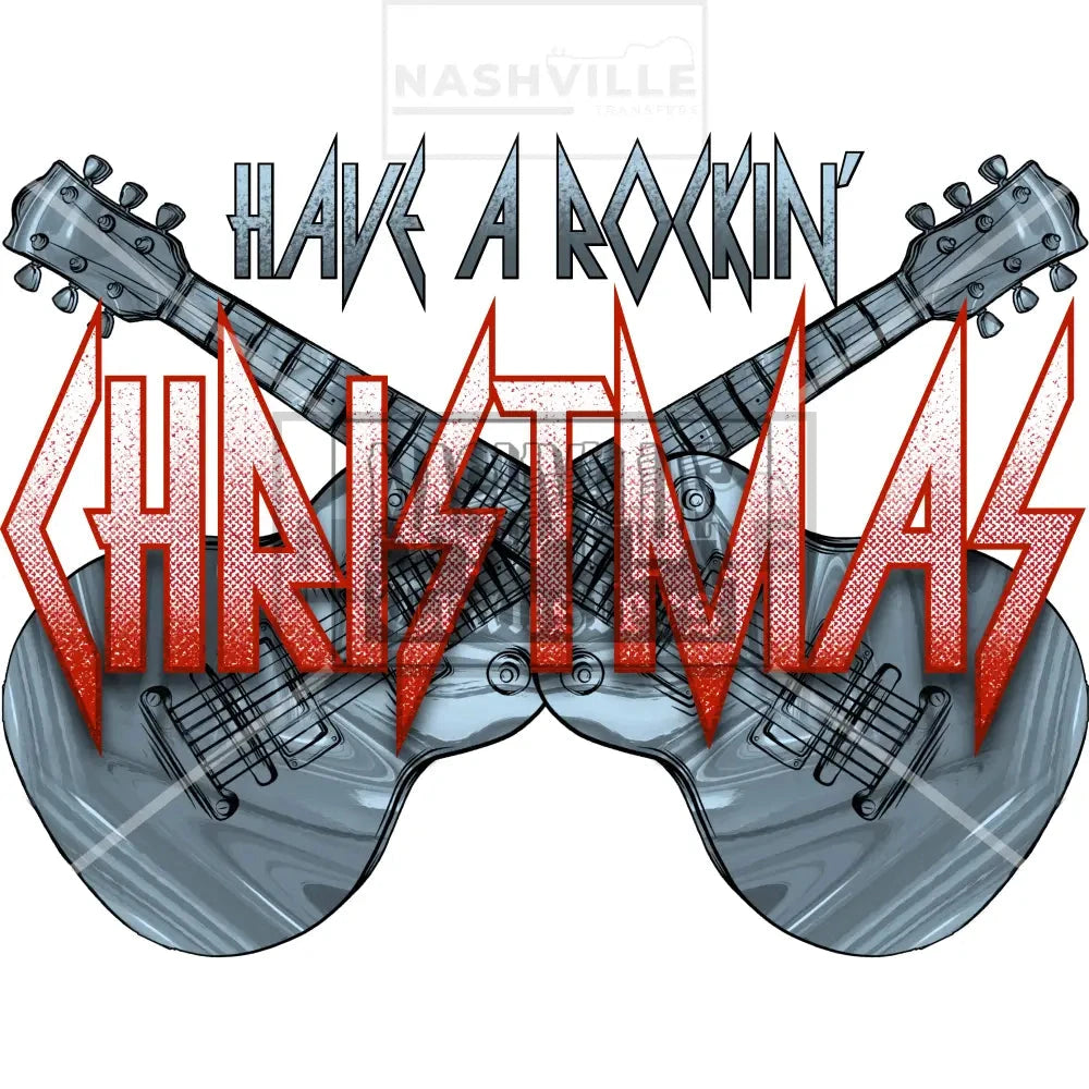 Have A Rockin Christmas Guitar Holiday Stock Transfer.
